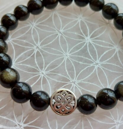 Bracelet obsidienne dorée protection – Image 2