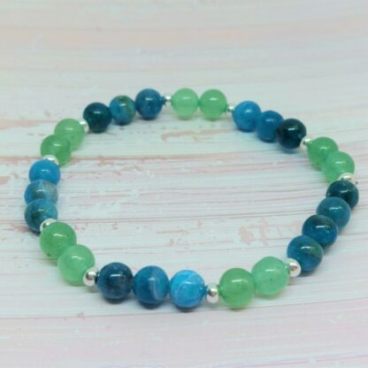 Bracelet confiance en soi avec libération émotionnelle en apatite et aventurine – Image 2