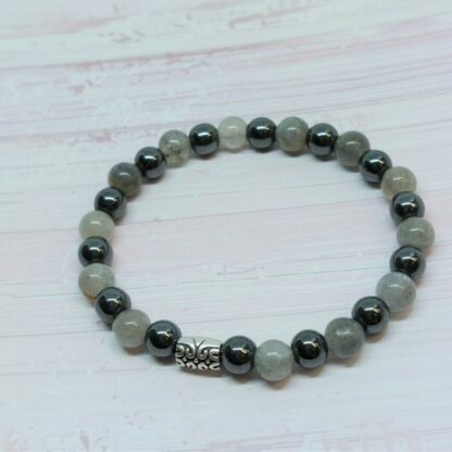 Bracelet protection et confiance en soi en hématite et labradorite – Image 2