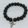 Bracelet persévérance et courage pierre de lave