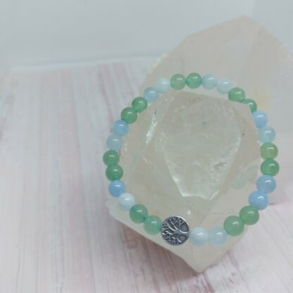 Bracelet confiance et libération intérieure en aigue-marine et aventurine