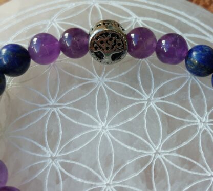 Bracelet apaisement profond en améthyste, lapis lazuli et chrysocolle – Image 2