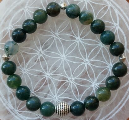 Bracelet calme et confiance en agate mousse 8mm
