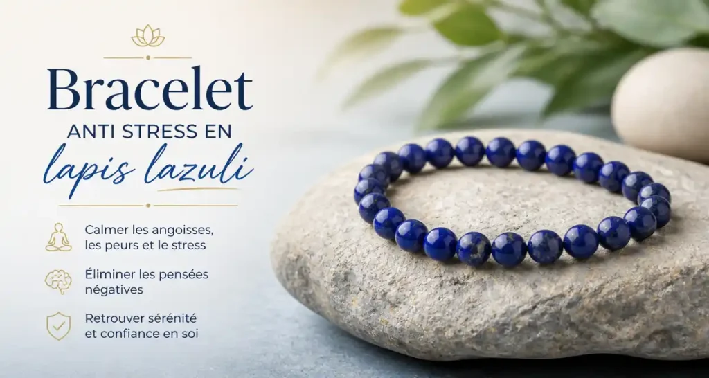 Bracelet anti stress en lapis lazuli