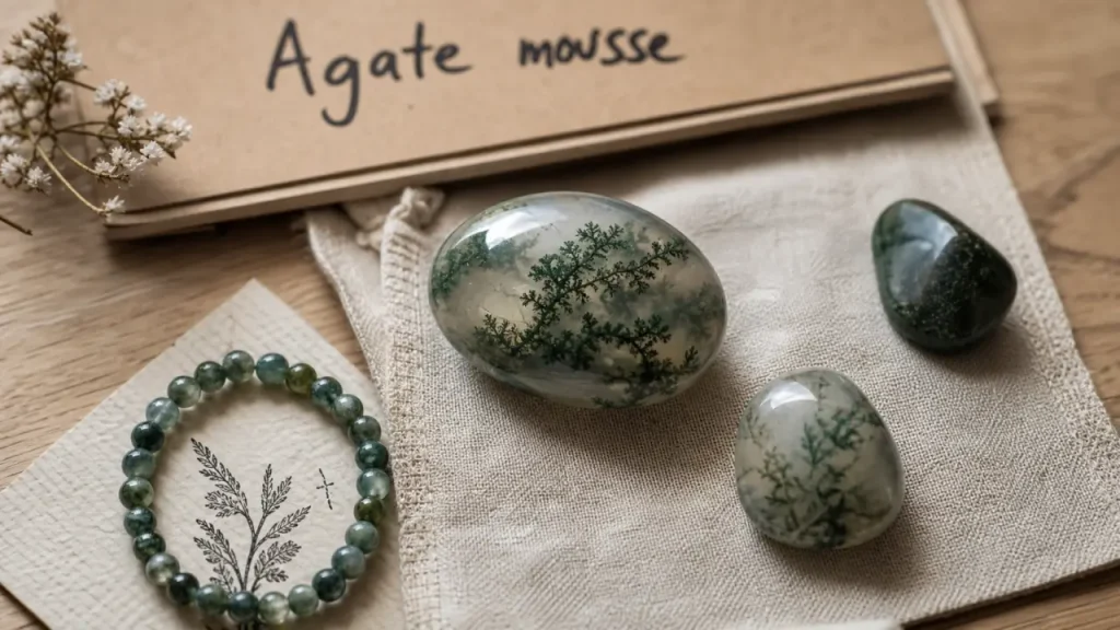 Agate mousse : calcédoine verte, chakra du cœur et vrais critères pour la reconnaître