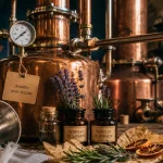 Alambic pour huiles essentielles en cuivre : distillation en atelier
