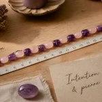 Bracelet lithothérapie améthyste et quartz rose, pierres polies