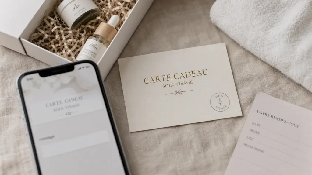 Carte cadeau soin visage, un cadeau souple avec e-carte, montant libre et validité d’1 an