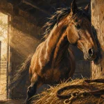 Cheval animal totem en écurie, liberté sauvage ou mental