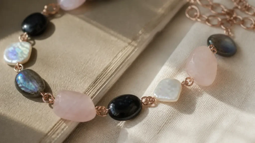 Quartz rose, onyx ou labradorite : quel collier en pierres naturelles choisir selon votre style ?
