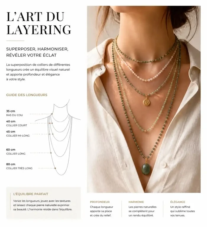 Technique de superposition de colliers en pierres naturelles pour un style moderne