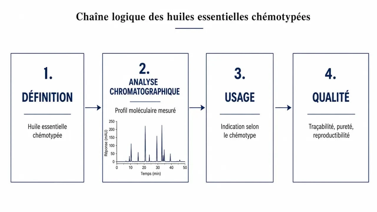 Chémotypées huiles essentielles : schéma de définition, analyse, usage et qualité