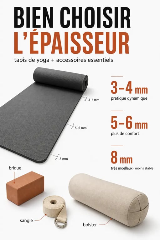 Optimiser sa pratique du yoga à la maison avec le bon matériel : tapis, brique, sangle et bolster pour choisir l’essentiel