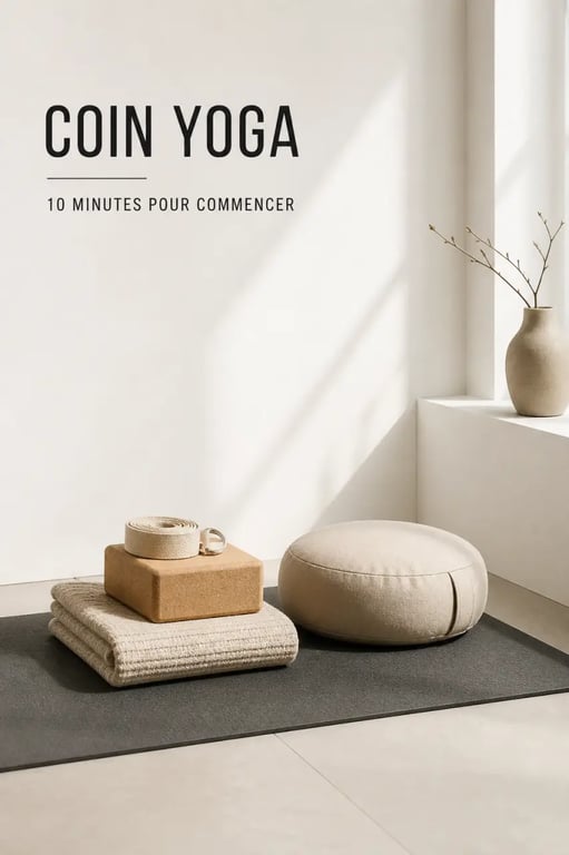 Optimiser sa pratique du yoga à la maison avec le bon matériel dans un coin yoga simple et rangé