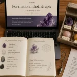 Formation lithothérapie en ligne avec modules, certification et pierres pour QCM