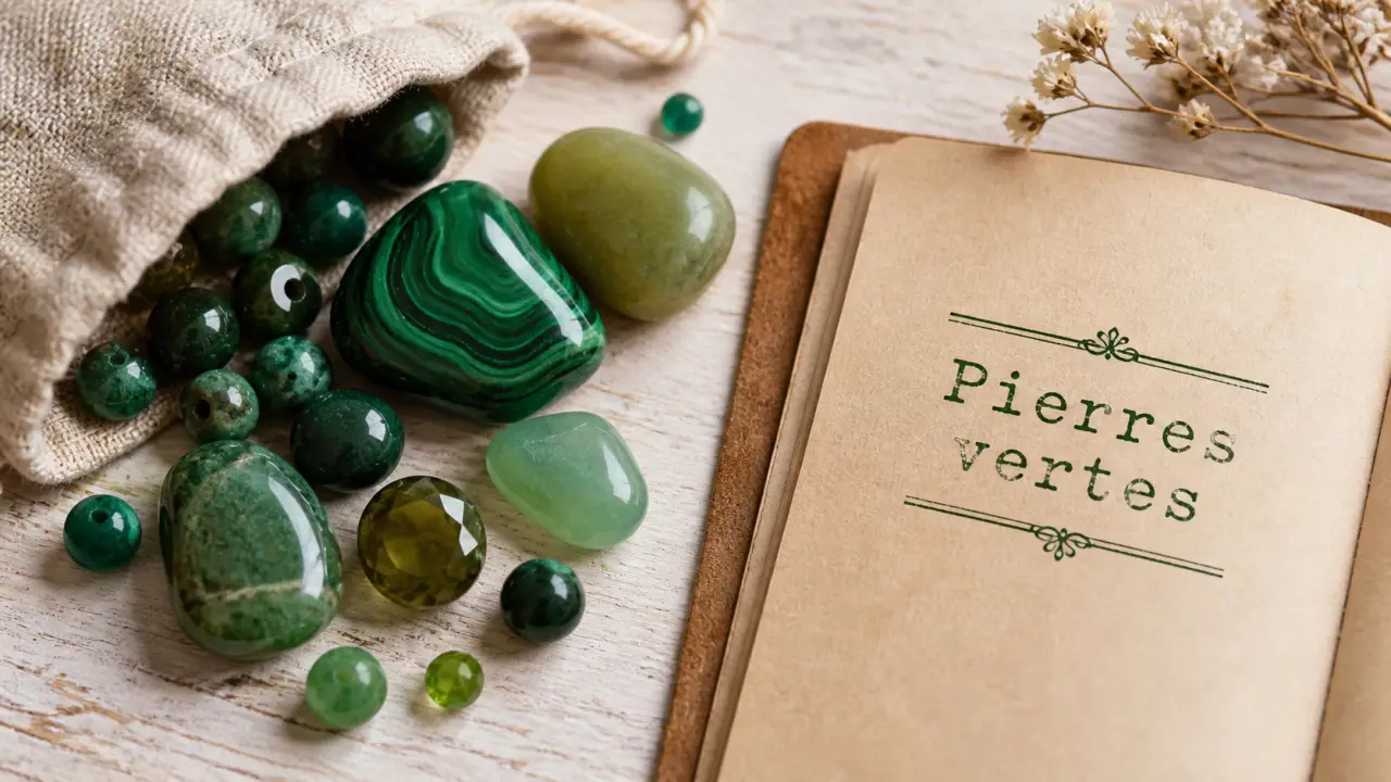 Pierres naturelles vertes : malachite, jade et aventurine, pierres vertes authentiques