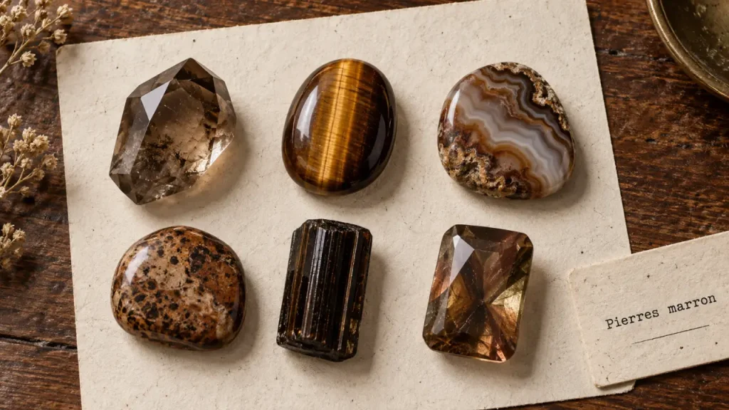 Pierres semi-précieuses marron : 6 repères pour distinguer quartz fumé, œil-de-tigre et agate