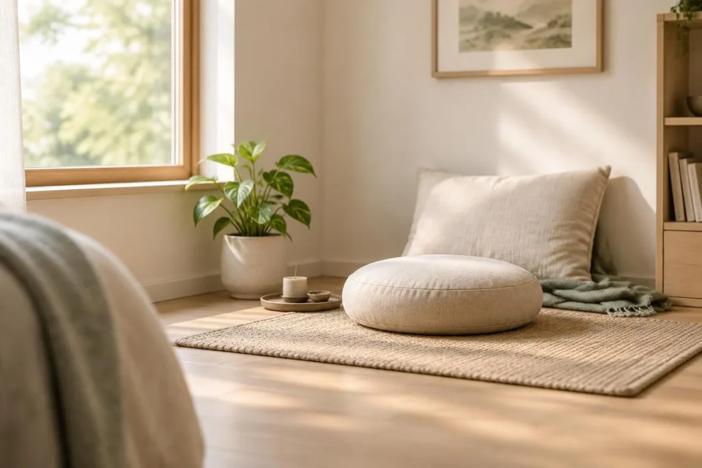 Créer un espace de méditation zen chez soi repose sur quelques choix simples