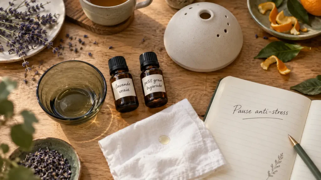 Quelle huile essentielle anti-stress choisir selon le stress, le sommeil et les tensions ?