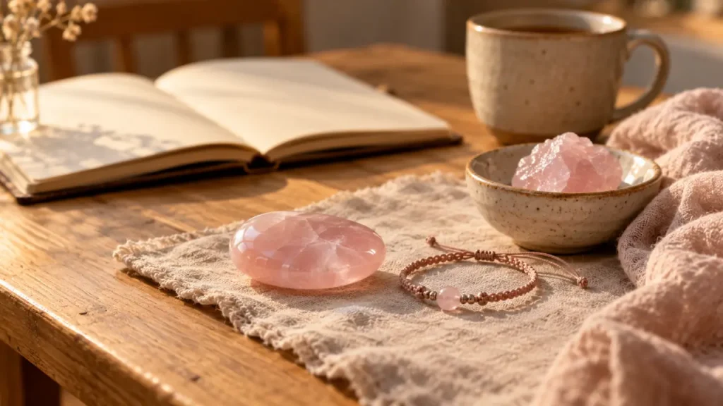 Quartz rose en lithothérapie : une pierre d’amour, pas un traitement